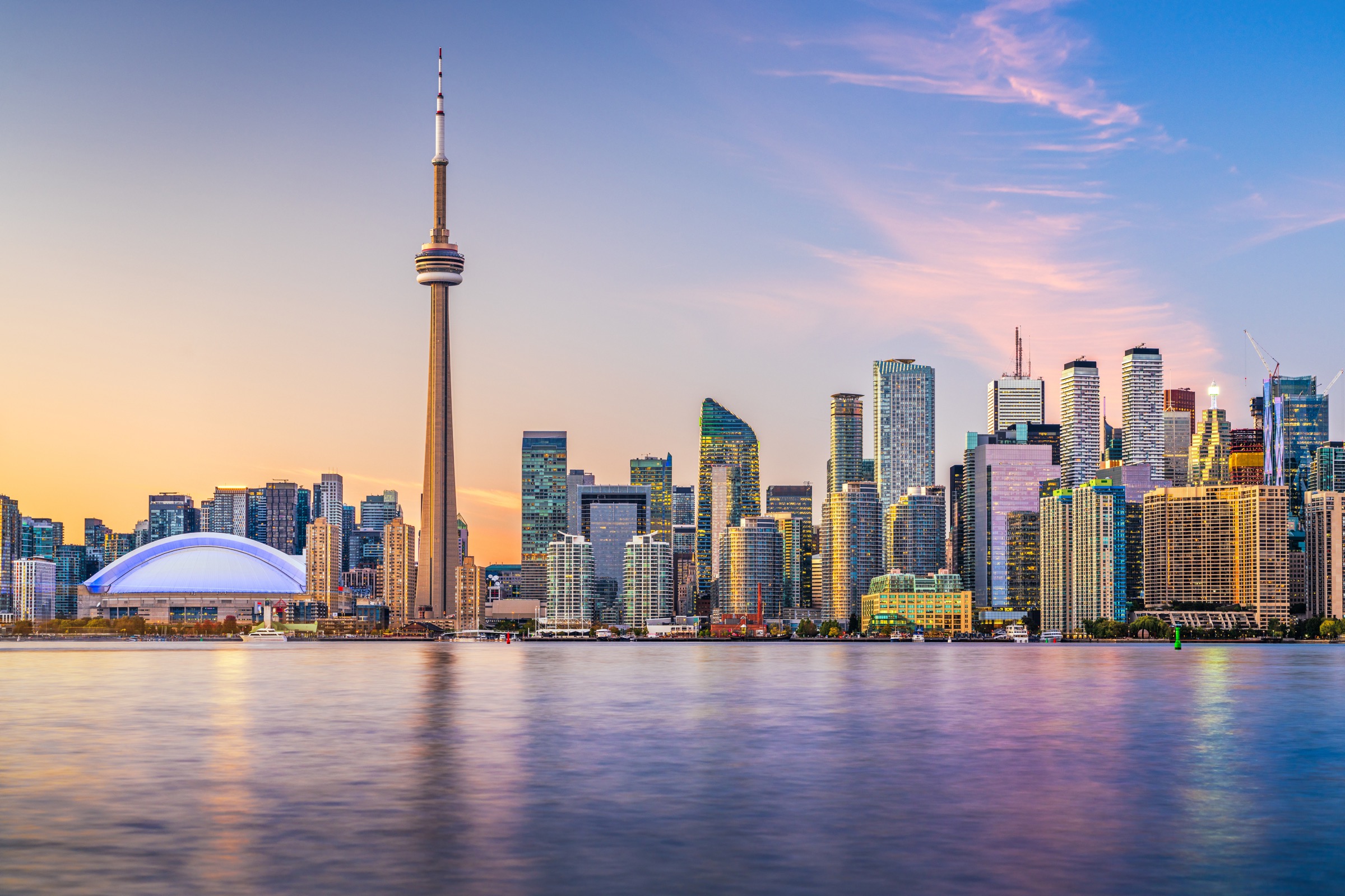 Toronto skyline at sunset